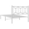 vidaXL Bed Frame White Steel 42.1 x 79.9 in Bed Frame Rectangular