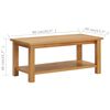 vidaXL Coffee Table Natural Oak Solid Oak Wood with MDF Oak Veneer