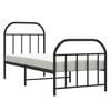 vidaXL Bed Frame Black Powder-coated Steel Small Single Bed Frame