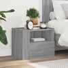 vidaXL Wall-mounted Bedside Cabinet Grey sonoma Engineered wood Small
