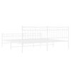vidaXL Bed Frame White Powder-coated steel Full Bed Frame Rectangular