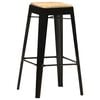 vidaXL Bar Stool Set of 4 Black and brown