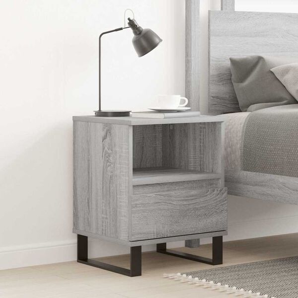 vidaXL Bedside Cabinet Grey Sonoma Engineered wood 15.7 x 13.8 x 19.7 in