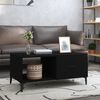 vidaXL Coffee Table Black Engineered wood, Iron 35.4 x 19.7 x 15.7 in