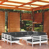 vidaXL Garden Lounge Set White, Anthracite