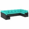 vidaXL Patio Sofa Set Black and Blue