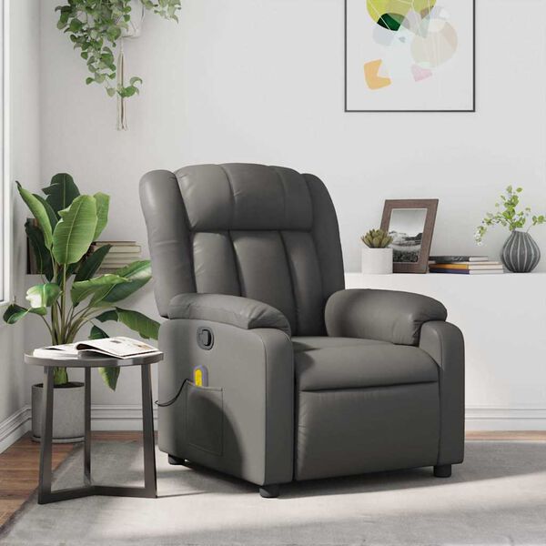 vidaXL Massage Recliner Chair Grey