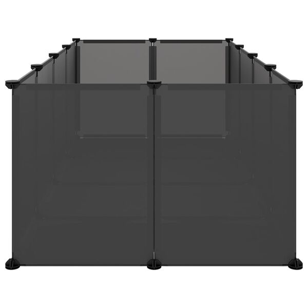 vidaXL Animal Cage Black PP plastic panels, steel frames