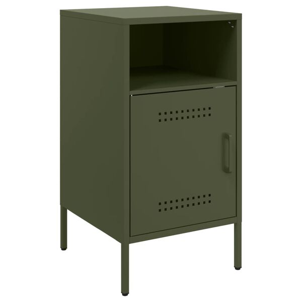 vidaXL Bedside Cabinet Olive Green Cold-rolled steel Small