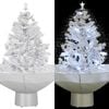 vidaXL Snowing Christmas Tree White, Silver PVC, Polyester, Plastic Small