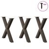 vidaXL Dining Table Legs X-Shaped 3 pcs Natural Steel 27.6x(28.3-28.7)" Steel