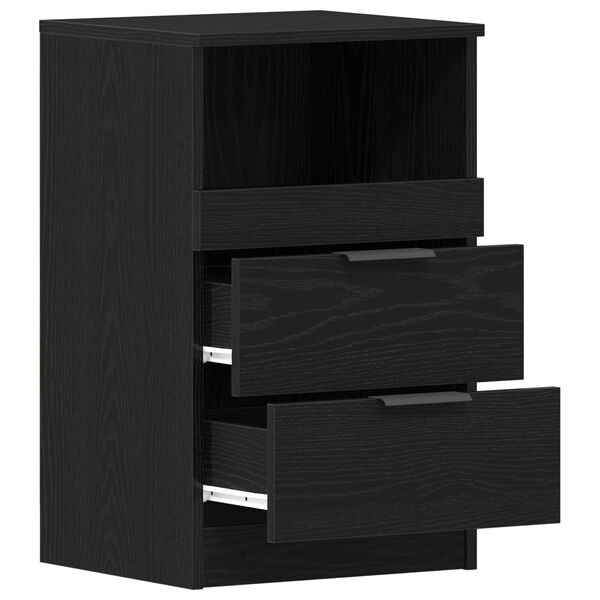 vidaXL Bedside Cabinet Black oak 40 x 35 x 65 cm Engineered wood