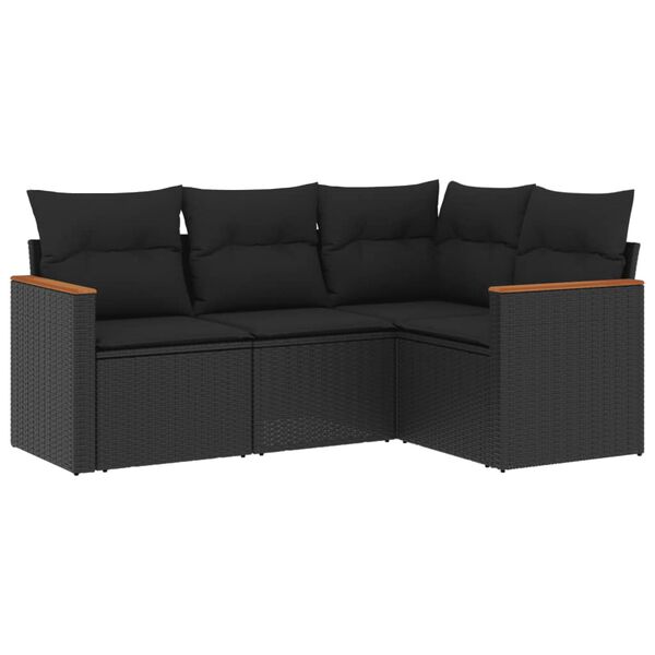 vidaXL Garden Sofa Set Black