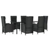 vidaXL Garden Dining Set Black