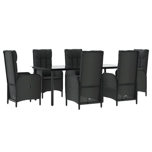 vidaXL Garden Dining Set Black