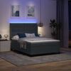 vidaXL LED Box Spring Bed with Mattress Dark gray 55.1" x 78.7" Velvet