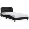 vidaXL Bed Frame Black Faux leather Twin Bed Frame Rectangular