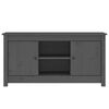 vidaXL TV Cabinet Grey Solid Pine Wood Medium TV Cabinet Rectangular