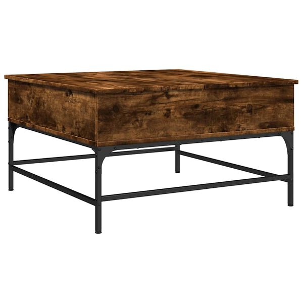 vidaXL Coffee Table Smoked Oak Engineered Wood and Metal Medium