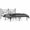 vidaXL Bed Frame Black Powder-Coated Steel King Size Bed Frame