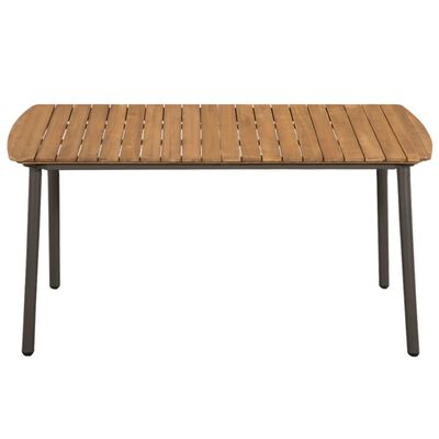 vidaXL Patio Table 59"x35.4"x28.3" Solid Acacia Wood and Steel