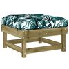 vidaXL Garden Footstool Brown and Leaf Pattern