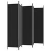 vidaXL 5-Panel Room Divider Black 98.4"x78.7" Fabric