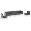 vidaXL Garden Lounge Set White, Anthracite