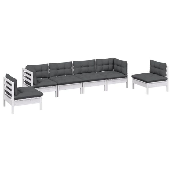 vidaXL Garden Lounge Set White, Anthracite
