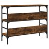 vidaXL Console Table Smoked Oak Engineered Wood, Metal Narrow