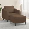 vidaXL Sofa Chair with Footstool Brown 23.6" Fabric