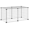 vidaXL Pet Cage Black Powder-coated steel Small Collapsible Pet Cage