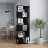 vidaXL Book Cabinet Room Divider Black Engineered Wood