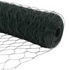 vidaXL Fence Post Green 164.04 x 5.25 ft (1.42 in mesh) Steel and PVC