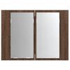 vidaXL LED Mirror Cabinet Brown oak Engineered wood Medium