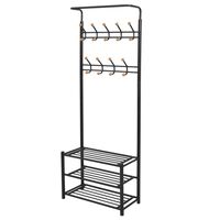 vidaXL Clothes Rack with Shoe Storage 26.8"x12.6"x71.9" Black