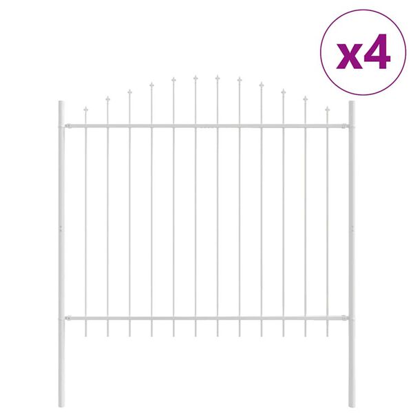 vidaXL Garden Fence 4 pcs White 66.93 x 74.80 in Powder-Coated Steel