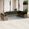 vidaXL Garden Sofa Set Gray PE rattan, steel, polyester, solid acacia wood