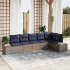 vidaXL Garden Sofa Set with Cushion 6 pcs Grey Poly Rattan
