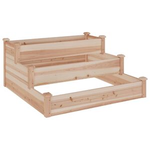 vidaXL Garden Raised Bed Natural wood Solid fir wood 47.2x47.2x22.0 in