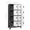 vidaXL Locker Cabinet Anthracite and White Steel Standard Locker Cabinet
