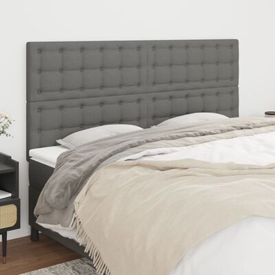 vidaXL Headboards 4 pcs Dark Gray 31.5"x2"x30.7"/34.6" Fabric