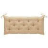 vidaXL Garden Bench Natural Bamboo, Beige Cushion