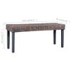 vidaXL Bench Gray Natural Natural kubu rattan, solid mango wood 43.3 in