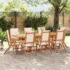 vidaXL 9 Piece Patio Dining Set Solid Wood Acacia and Textilene