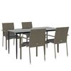 vidaXL Garden Dining Set Black Poly Rattan Modular Garden Dining Set