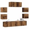 vidaXL TV Cabinet Set Old wood Engineered wood 7 Piece Set