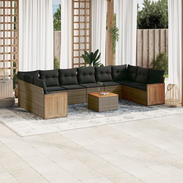 vidaXL Garden Sofa Set Grey
