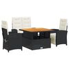 vidaXL Garden Dining Set Black, Brown, Cream White