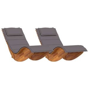 vidaXL Sun Lounger 2 pcs Brown 60 x 154 x 74cm Solid Acacia wood
